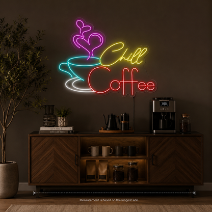 Chill Coffee LED Neon Sign - 04 Size Image