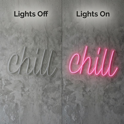 Chill LED Neon Sign Wall Decor - 06 Day Night Comparison