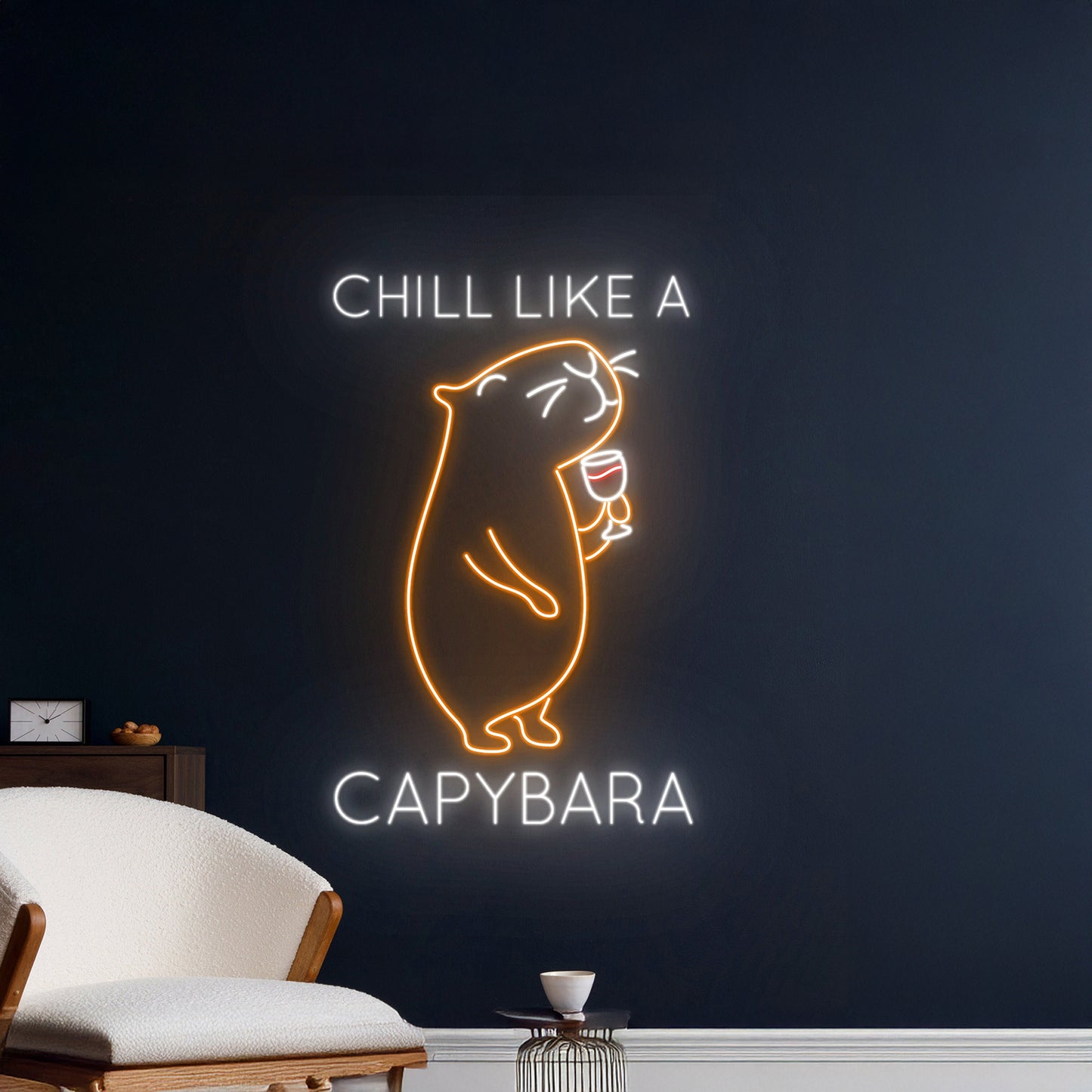 Chill Like A Capybara Neon Sign