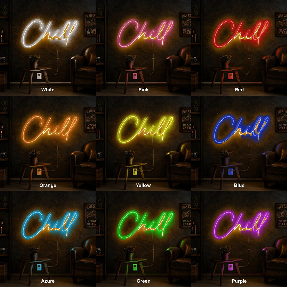Chill Man Cave LED Neon Sign - Shineneon