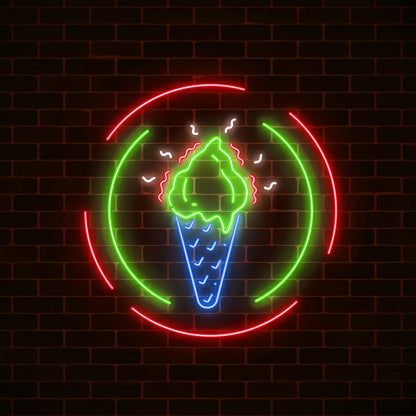 Chill Out Ice Cream Cone Neon Sign | Shineneon