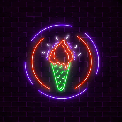 Chill Out Ice Cream Cone Neon Sign | Shineneon