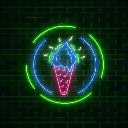 Chill Out Ice Cream Cone Neon Sign | Shineneon