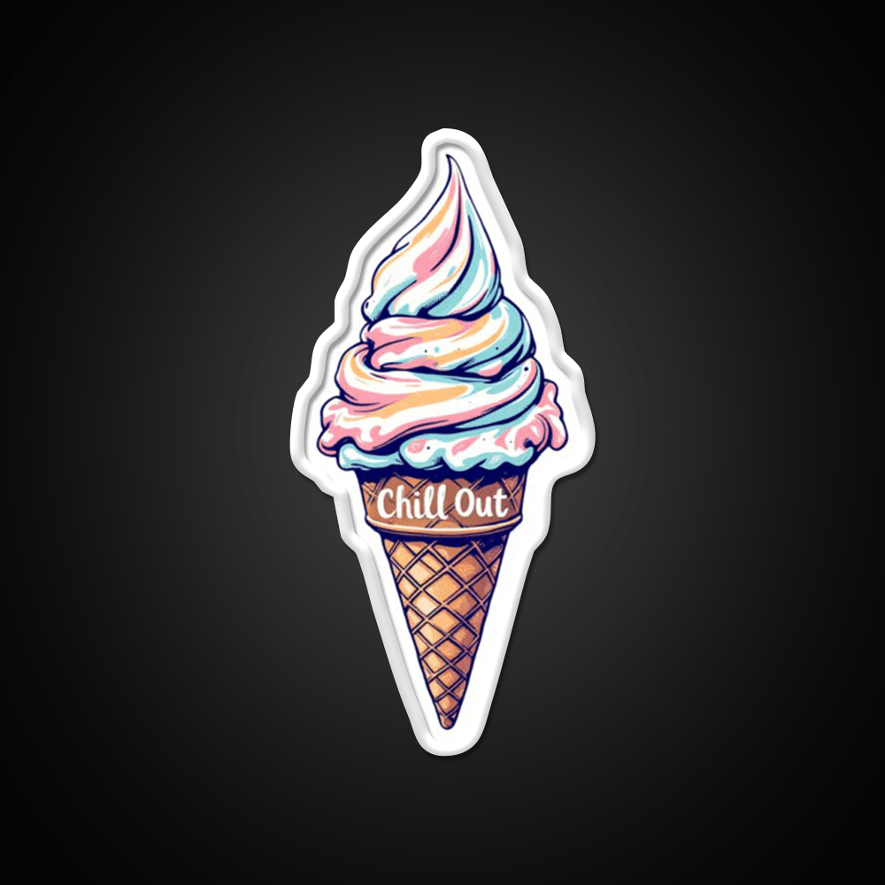 Chill Out Ice Cream Fast Food Led Neon Sign For Burger Place Rgb Color - Shineneon