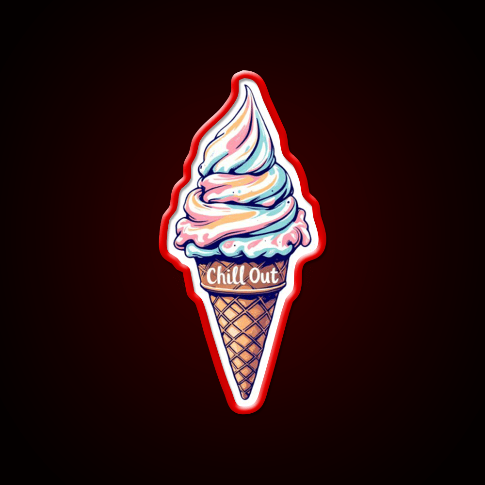 Chill Out Ice Cream Fast Food Led Neon Sign For Burger Place Rgb Color - Shineneon