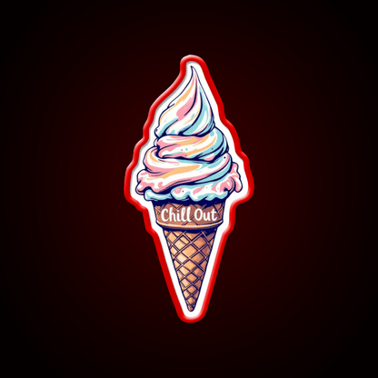 Chill Out Ice Cream Fast Food Led Neon Sign For Burger Place Rgb Color - Shineneon