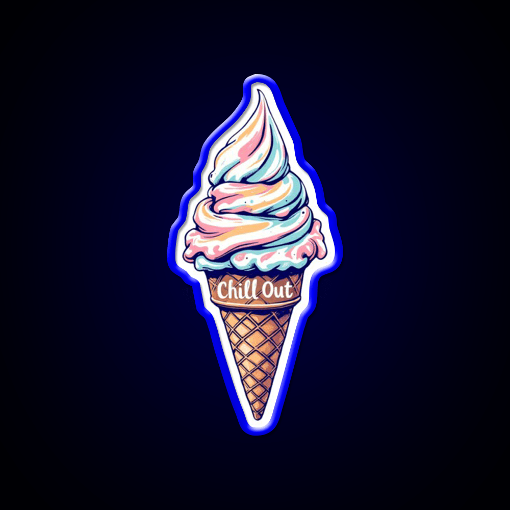 Chill Out Ice Cream Fast Food Led Neon Sign For Burger Place Rgb Color - Shineneon