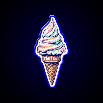Chill Out Ice Cream Fast Food Led Neon Sign For Burger Place Rgb Color - Shineneon