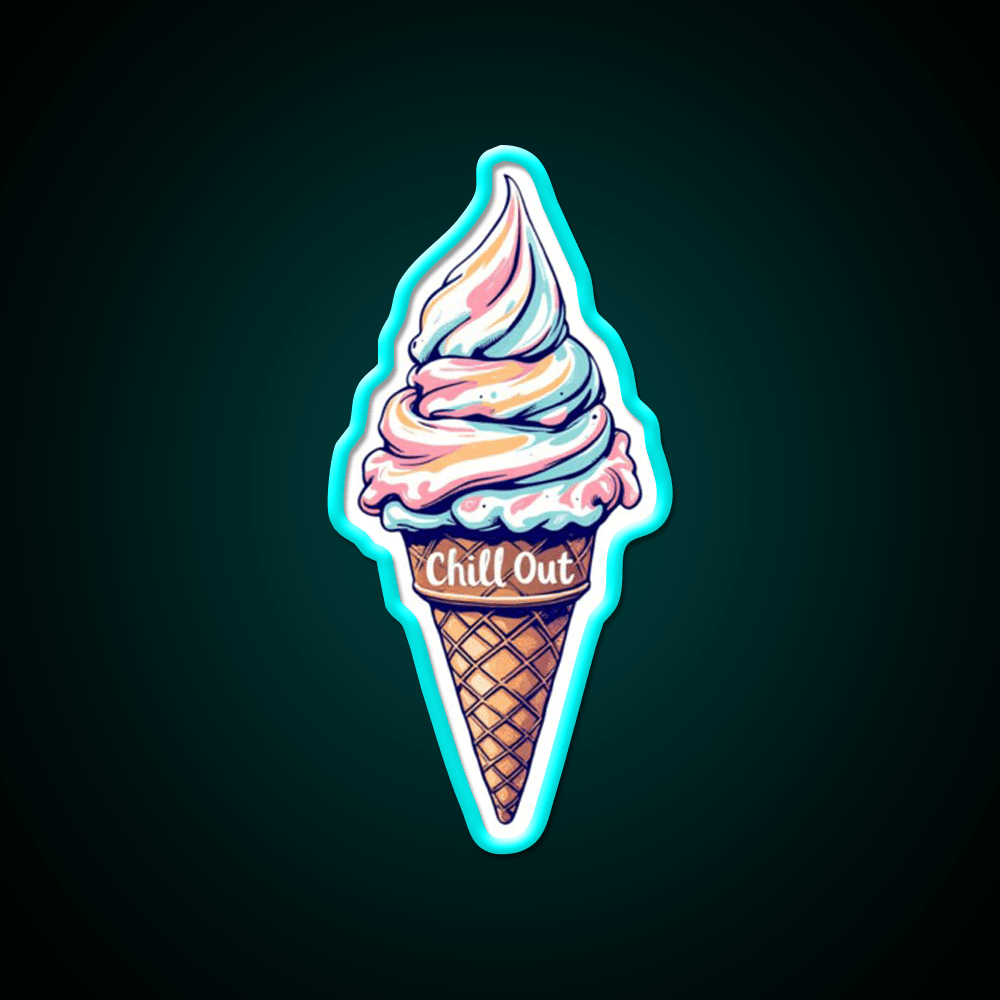 Chill Out Ice Cream Fast Food Led Neon Sign For Burger Place Rgb Color - Shineneon