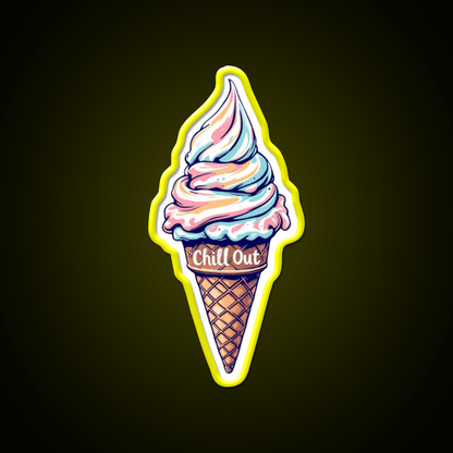 Chill Out Ice Cream Fast Food Led Neon Sign For Burger Place Rgb Color - Shineneon