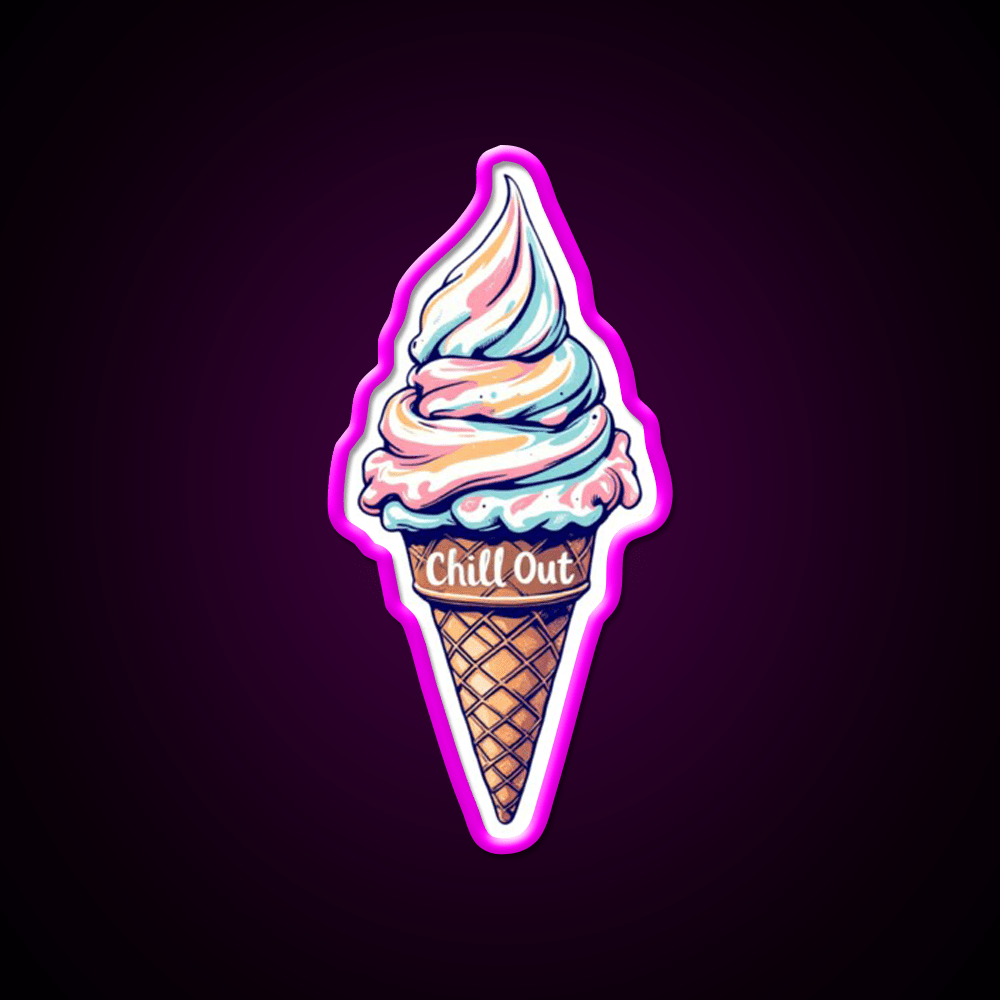 Chill Out Ice Cream Fast Food Led Neon Sign For Burger Place Rgb Color - Shineneon