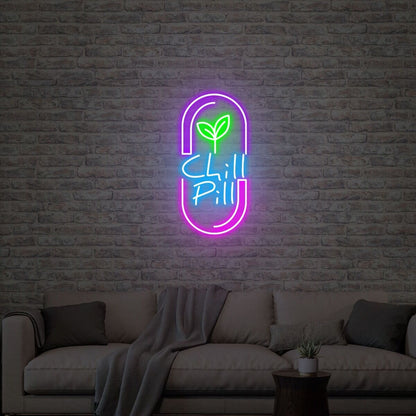 Chill Pill Acrylic Artwork Neon Sign For Office Bar | Shineneon