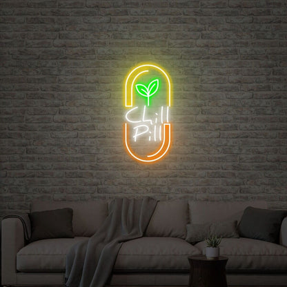 Chill Pill Acrylic Artwork Neon Sign For Office Bar | Shineneon