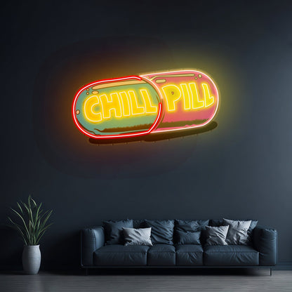 Chill Pill Led Neon Acrylic Artwork For Sale - Shineneon