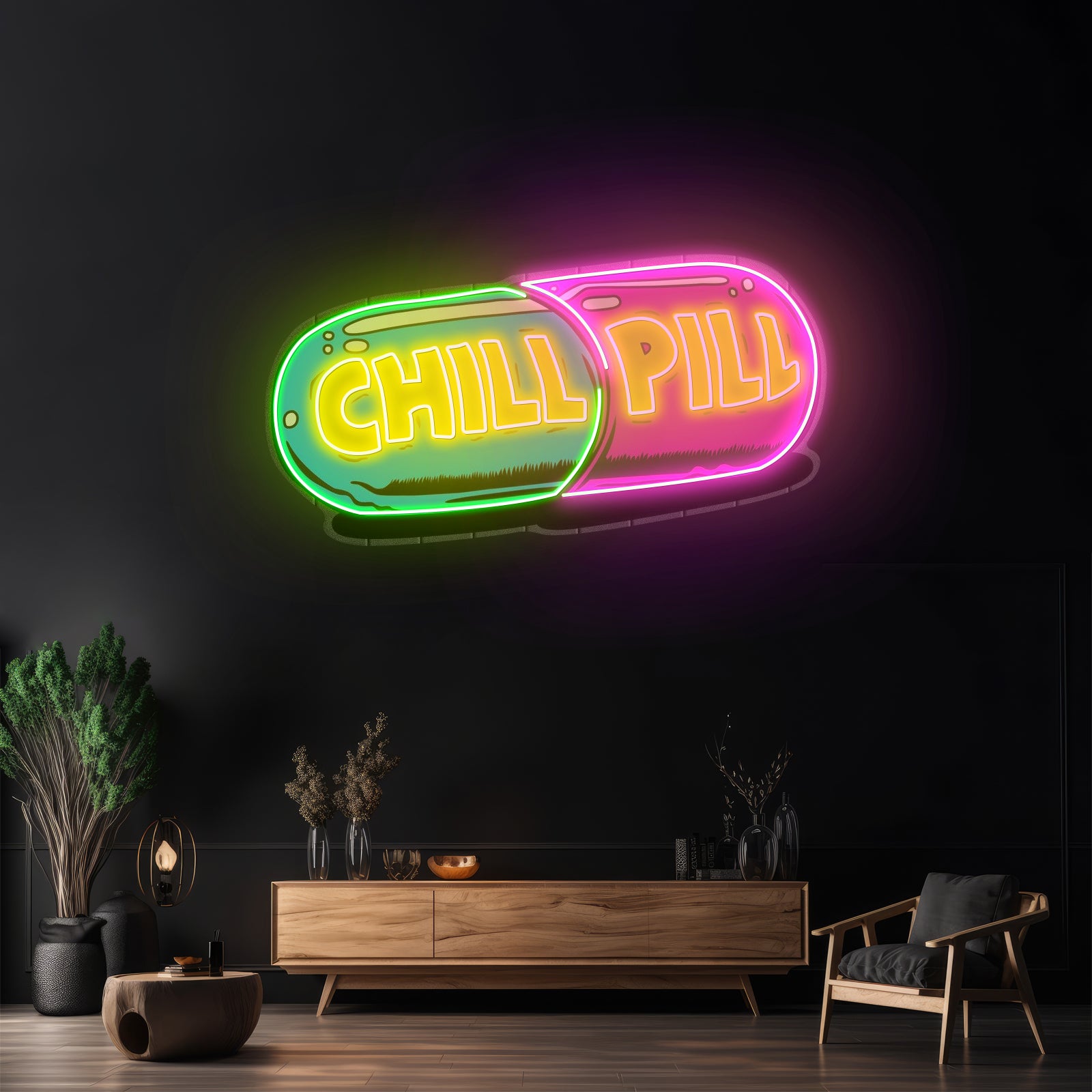 Chill Your Mind Christmas Neon Sign Artwork For Sale