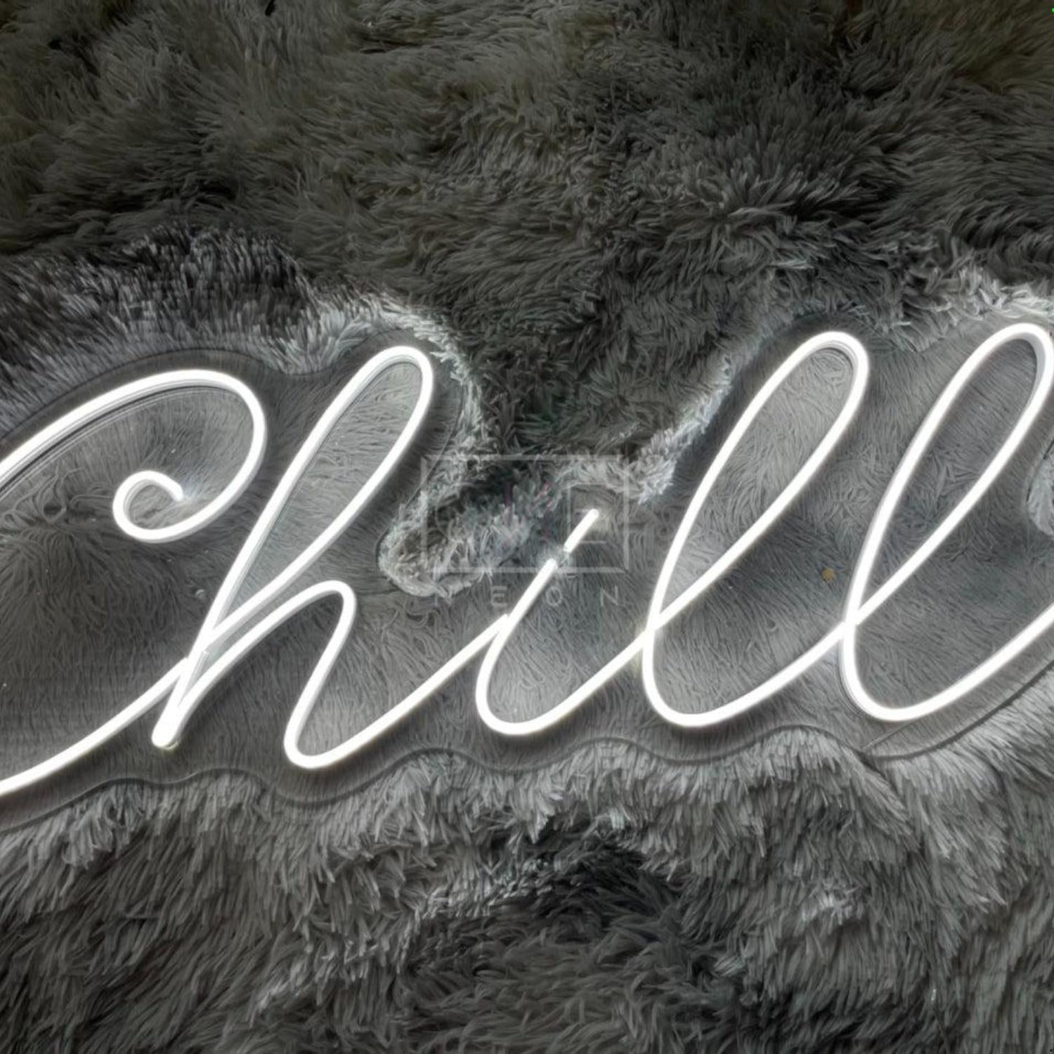 Chill White Led Neon Sign For Cozy Home And Cafe Decor | Shineneon