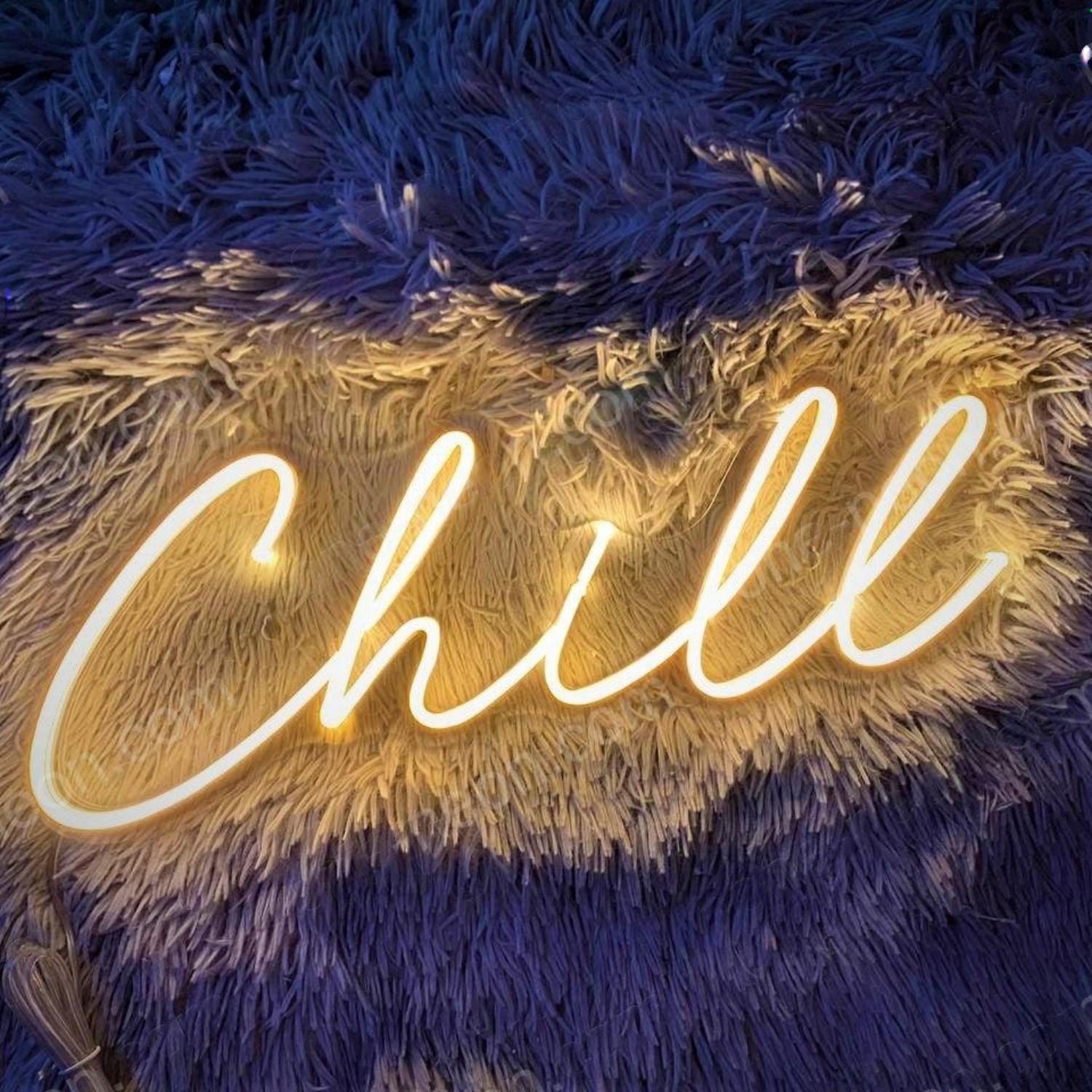 Chill White Led Neon Sign For Cozy Home And Cafe Decor | Shineneon