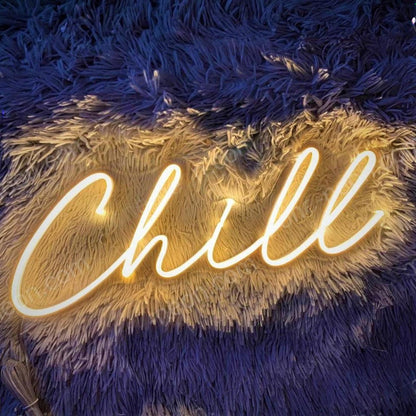 Chill White Led Neon Sign For Cozy Home And Cafe Decor | Shineneon