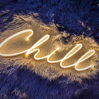 Chill White Led Neon Sign For Cozy Home And Cafe Decor | Shineneon