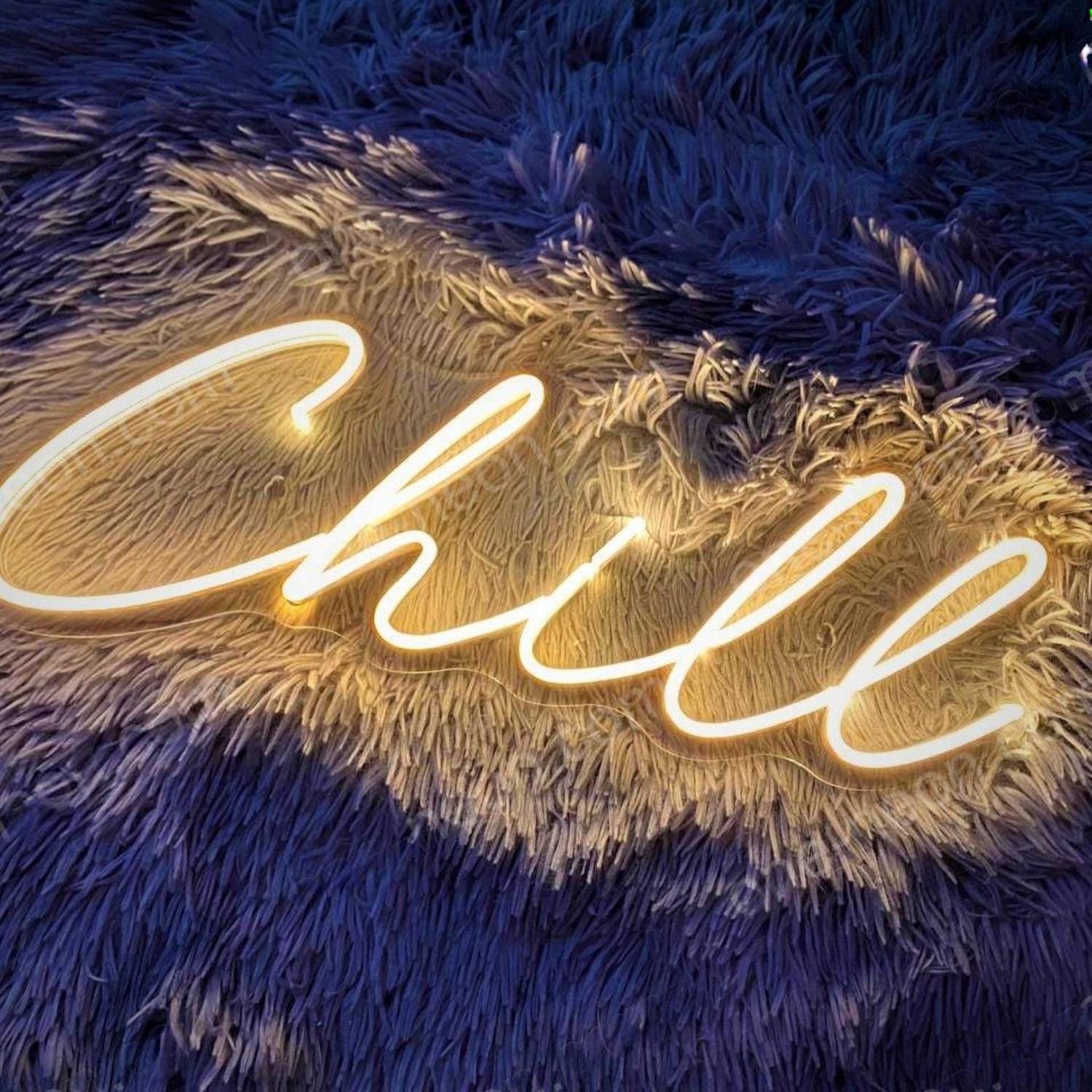 Chill White Led Neon Sign For Cozy Home And Cafe Decor | Shineneon