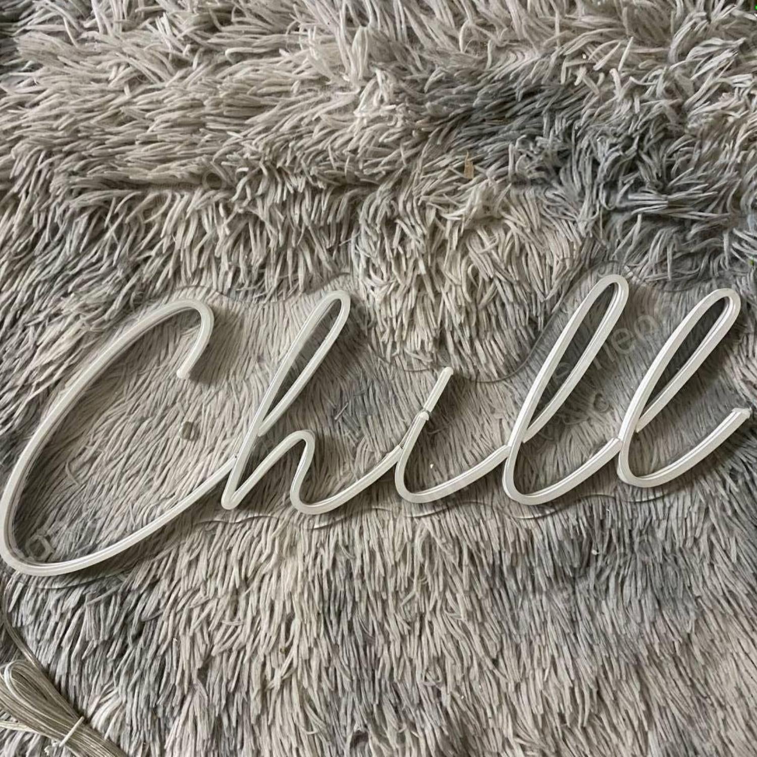 Chill White Led Neon Sign For Cozy Home And Cafe Decor | Shineneon