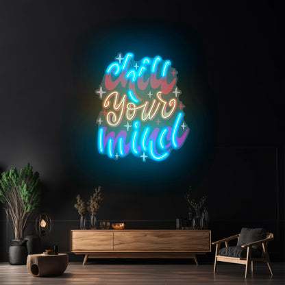 Chocolate Labradoodle Artwork Business Neon Sign