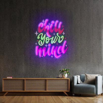 Chocolate Labradoodle Artwork Business Neon Sign