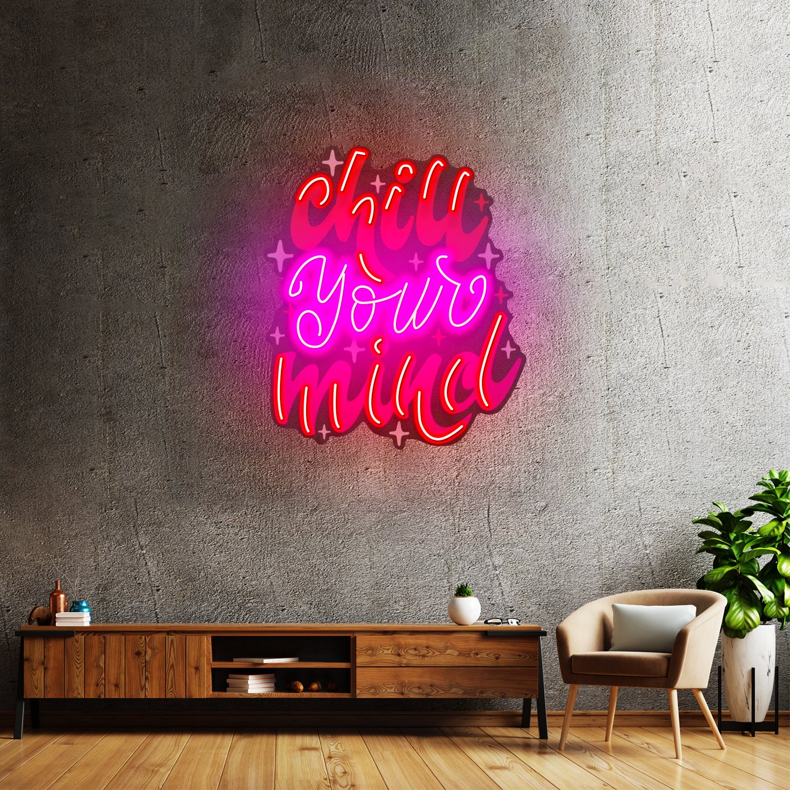 Chocolate Labradoodle Artwork Business Neon Sign