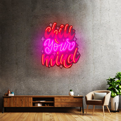 Chocolate Labradoodle Artwork Business Neon Sign