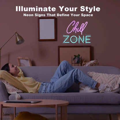 Chill Zone Pink Teal Led Neon Sign For Lounge Cafe Decor | Shineneon
