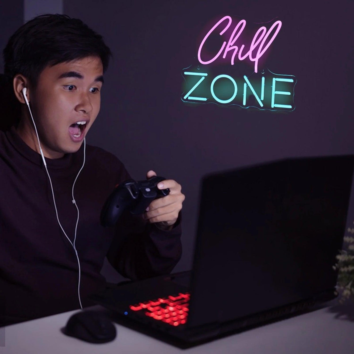 Chill Zone Pink Teal Led Neon Sign For Lounge Cafe Decor | Shineneon