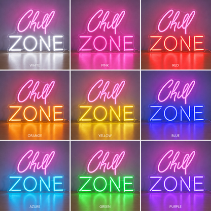 Chill Zone Wall Decor LED Neon Sign color grid