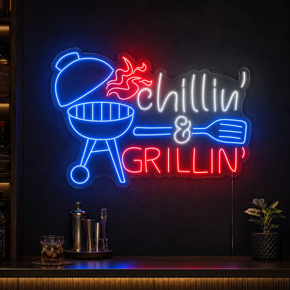 Chillin Grillin Neon Sign LED Neon Sign high-converting product image