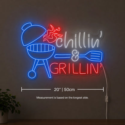 Chillin Grillin Neon Sign LED Neon Sign size image