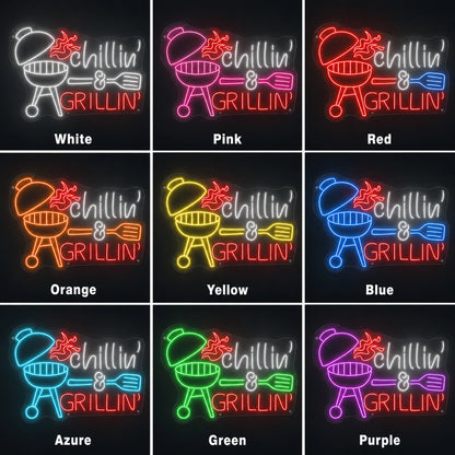 Chillin Grillin Neon Sign LED Neon Sign color grid