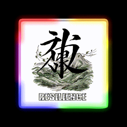 China Mandarin Symbol Asian Cultural Led Neon Sign Rgb Color - LED neon sign close-up detail