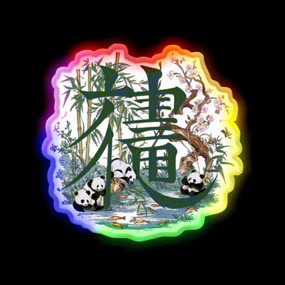 China Mandarin Symbol Asian Cultural Led Neon Sign Wall Art Rgb Color - LED neon sign close-up detail
