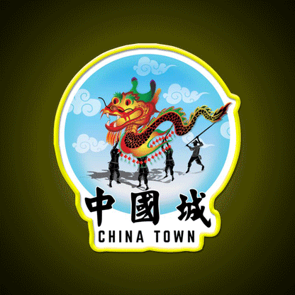 China Town Asian Cultural Led Neon Sign Wall Art Rgb Color - Custom LED neon sign front view