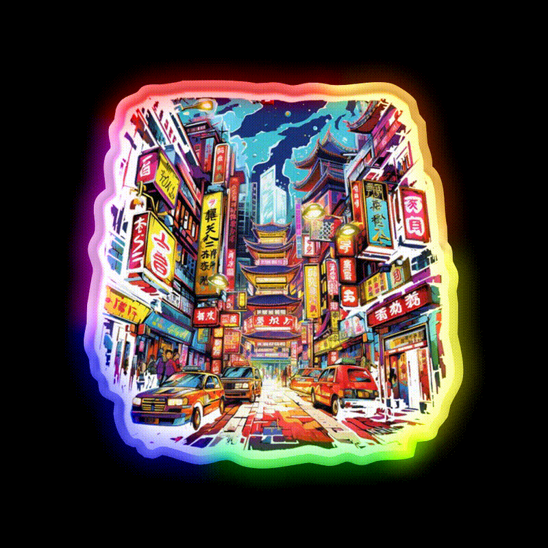 Chinatown Asian Cultural Led Neon Sign Bedroom Neon Sign Rgb Color