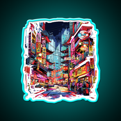 Chinatown Asian Cultural Led Neon Sign Wall Art For Bedroom Rgb Color