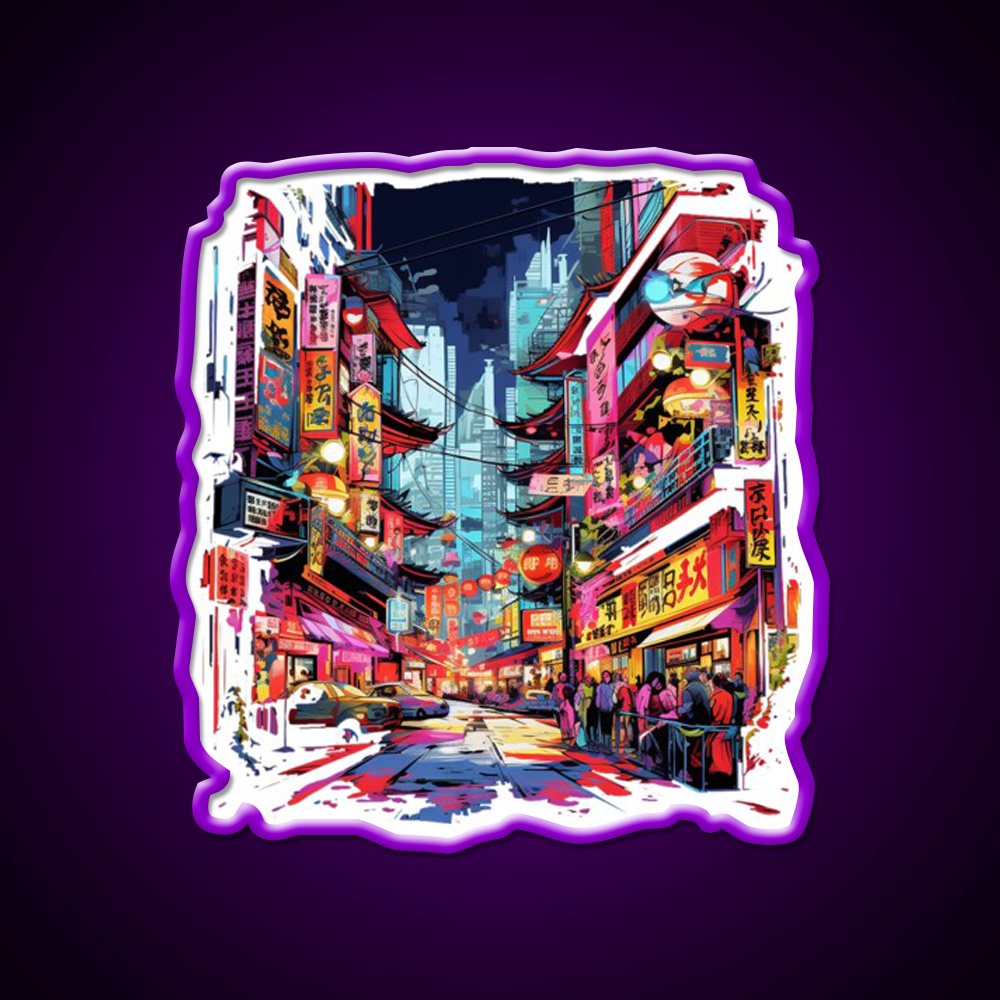 Chinatown Asian Cultural Led Neon Sign Wall Art For Bedroom Rgb Color