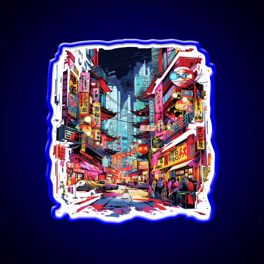 Chinatown Asian Cultural Led Neon Sign Wall Art For Bedroom Rgb Color - Shineneon