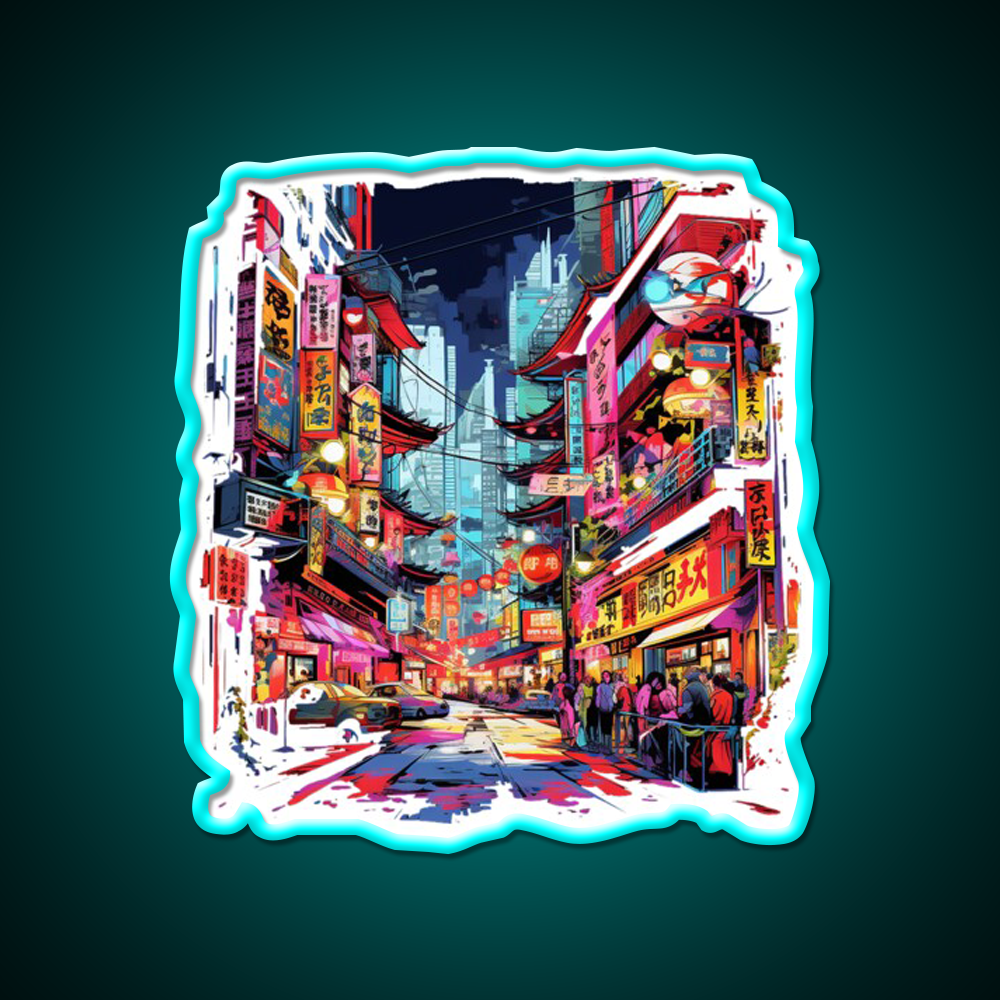 Chinatown Asian Cultural Led Neon Sign Wall Art For Bedroom Rgb Color - Shineneon