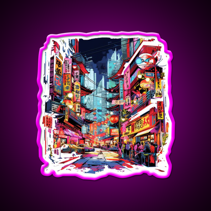Chinatown Asian Cultural Led Neon Sign Wall Art For Bedroom Rgb Color - Shineneon
