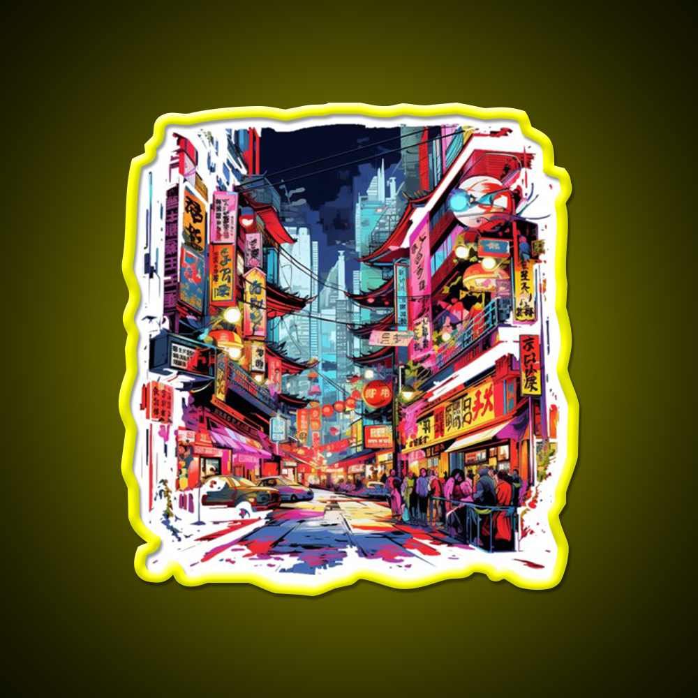Chinatown Asian Cultural Led Neon Sign Wall Art For Bedroom Rgb Color - Shineneon