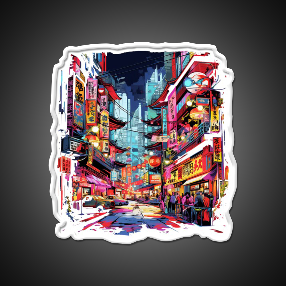 Chinatown Asian Cultural Led Neon Sign Wall Art For Bedroom Rgb Color