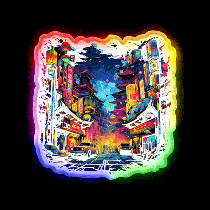 Chinatown Asian Cultural Led Neon Sign Wall Art For Home Rgb Color - LED neon sign close-up detail
