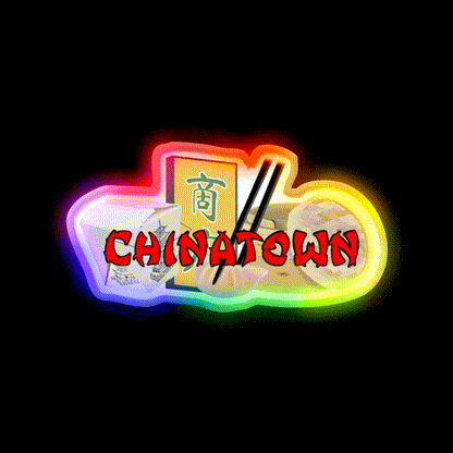 Chinatown Asian Cultural Led Neon Sign Wall Art Rgb Color - LED neon sign close-up detail