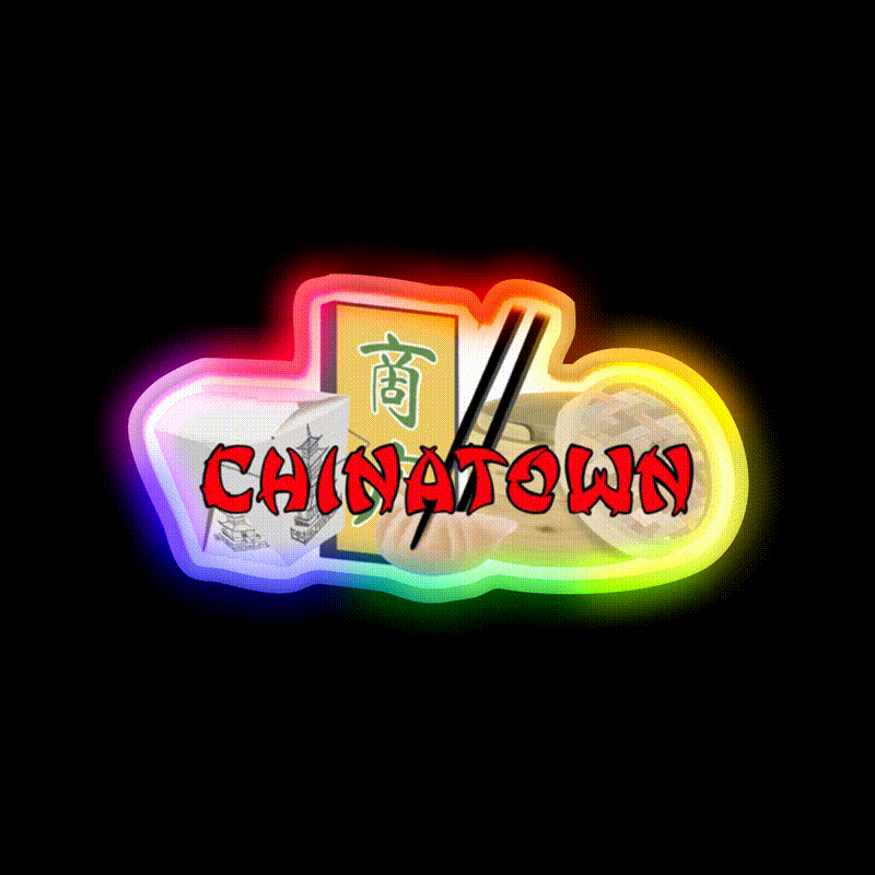 Chinatown Asian Cultural Led Neon Sign Wall Art Rgb Color - LED neon sign close-up detail