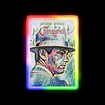 Chinatown By Roman Polanski Movie Poster Asian Cultural Led Neon Sign Rgb Color - LED neon sign close-up detail